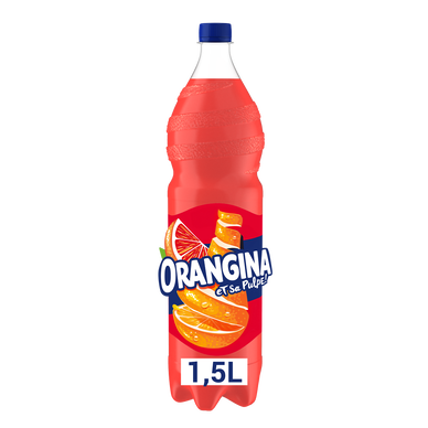 Soda à l'orange sanguine ORANGINA ROUGE - la bouteille de 1,5L