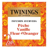 Infusion Ayurveda pêche vanille fleur d'oranger TWININGS - 20 sachets