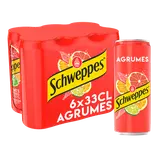 Soda saveur Agrumes SCHWEPPES - le pack de 6 canettes de 33cl