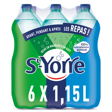 Eau minérale naturelle gazeuse ST YORRE, 6x1,15l