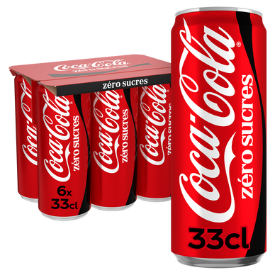 Soda sans sucres COCA-COLA - Pack canettes 6x33cl