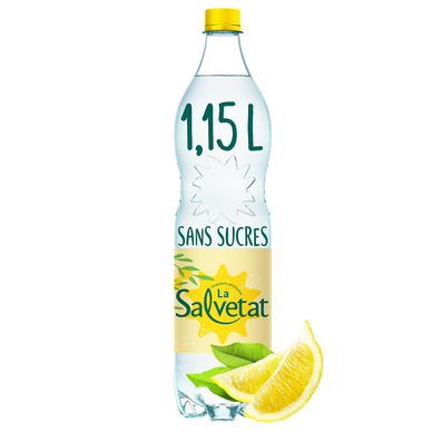 Eau gazeuse minérale aromatisée citron de Méditerranée SALVETAT - 1,15l