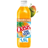 Boisson aux fruits Sans sucres Tropical OASIS - la bouteille de 1,5L