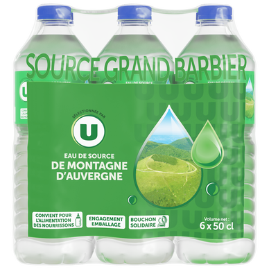 Eau de source des montagnes d'Auvergne  6x50cl