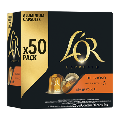 Café Capsules L'OR DELIZIOSO N°5 - compatible NESPRESSO - x50