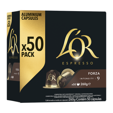 Café Capsules L'OR ESPRESSO FORZA N°9 - compatible NESPRESSO - x50