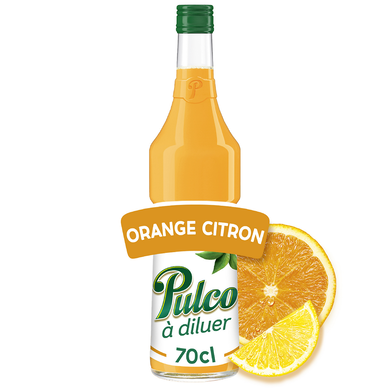 Boisson concentrée à diluer citron et orange PULCO - bouteille de 70cl