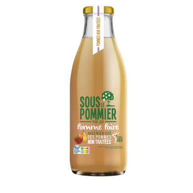 PUR Jus de Pomme et Poire non traitées SOUS LE POMMIER, 1l