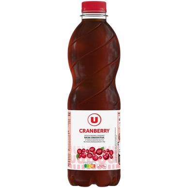 Boisson au cranberry sans sucres ajoutés  bouteille de 1l