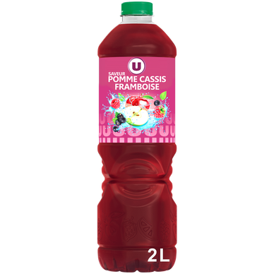 Boisson à base de jus de fruits aromatisée Pommes, Cassis, Framboise -Bouteille de 2L