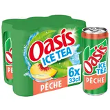 Thé glacé saveur Pêche OASIS ICE TEA - le pack de 6 canettes de 33cl