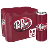 Soda Cola réduit en calories DR PEPPER - le pack de 6 canettes de 33cl