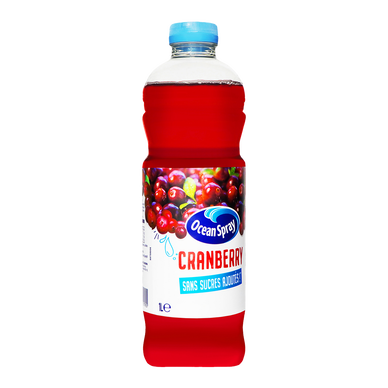 Boisson au jus de cranberry sans sucres ajoutés OCEAN SPRAY, Bouteille1L