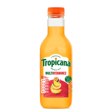 Jus frais réfrigéré de 12 fruits Multifruits TROPICANA - Bouteille 90cl