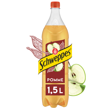 Soda saveur Pomme SCHWEPPES - la bouteille de 1,5L