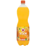 Boisson gazéifiée au jus d'orange à base de concentré avec sucre et édulcorant  1,5L