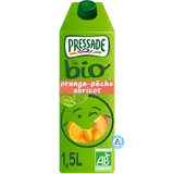 Nectar bio d'orange, pêche et abricot PRESSADE, brique de 1,5 litre