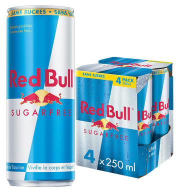 Boisson énergisante, Sans Sucres - RED BULL - 4x250ml