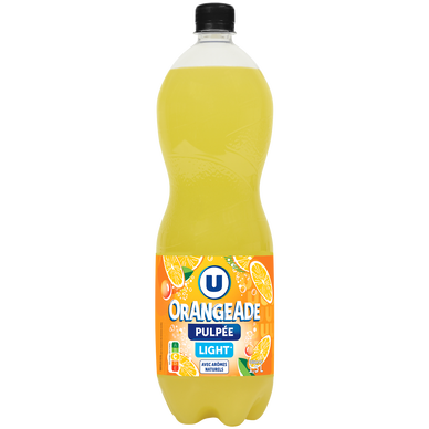 Boisson gazéifiée au jus d'orange pulpé à base de concentré avec édulcorant 1,5L