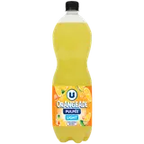 Boisson gazéifiée au jus d'orange pulpé à base de concentré avec édulcorant 1,5L