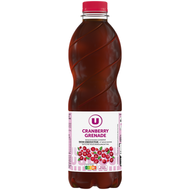 Boisson Cranberry Grenade sans sucres ajoutés  PET 1L