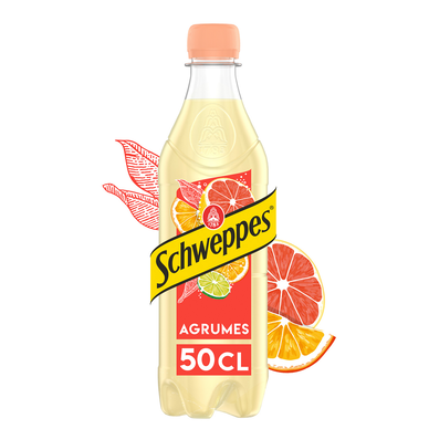 Soda saveur Agrumes SCHWEPPES - la bouteille de 50cl