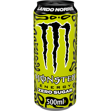 MONSTER Lando Norris, boisson énergisante gazeuse sans sucre, enrichieen vitamines B avec édulcorant. contient de la taurine, du ginseng etde la L-carnitine 50cl