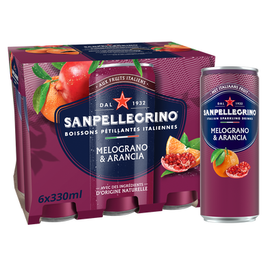 Boisson gazeuse SANPELLEGRINO aromatisée Melograno & Arancia 6x33cl