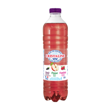 Eau de source CRISTALINE aromatisée pomme, cassis, framboise 1,5L