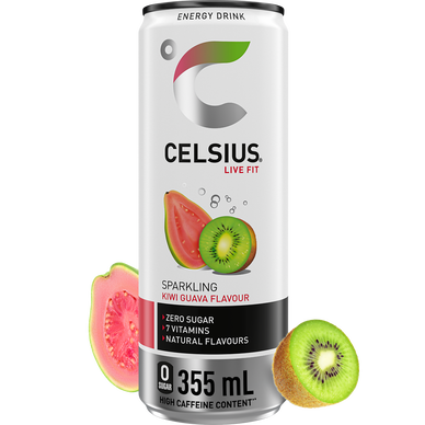 Boisson énergisante pétillante kiwi/goyave CELSIUS Cosmic Sleek 35,5cl