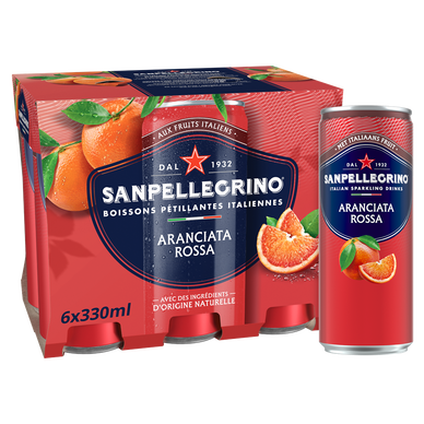 Boisson Eau gazeuse aromatisée Arianciata Rossa SAN PELLEGRINO - 6x33cl - Orange sanguine