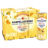 Boisson Eau Gazeuse aromatisée Clémentine Pêche SAN PELLEGRINO MOMENTI- 6x33cl