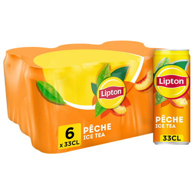 Boisson Thé Glacé Pêche - LIPTON ICE TEA - Pack Canettes 6x33cl