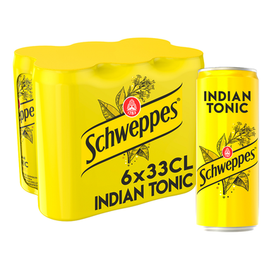 Soda Indian Tonic SCHWEPPES - le pack de 6 canettes de 33cl