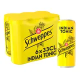 Soda Indian Tonic SCHWEPPES - le pack de 6 canettes de 33cl