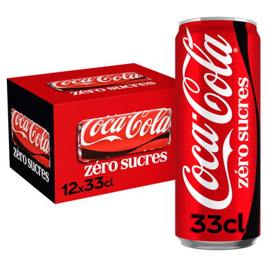 Soda sans sucres COCA-COLA - Pack canettes 12x33cl