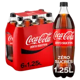 Soda COCA-COLA sans sucres - Pack bouteilles 6x1,25L