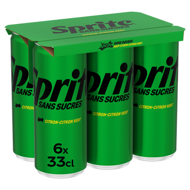 Soda Citron Citron vert sans sucres SPRITE - Pack canettes 6x33cl