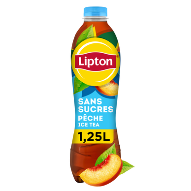 Boisson Thé Glacé Pêche Sans Sucres - LIPTON ICE TEA - Bouteille 1,25L