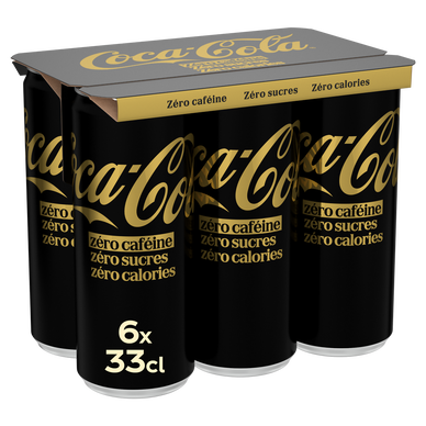Soda COCA-COLA sans sucres sans caféine - Pack canettes 6x33cl
