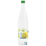 Boisson gazeuse à base d'eau minérale naturelle pétillante saveur citron-citron vert zéro sucre  1L