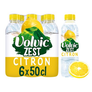 Eau minérale aromatisée citron VOLVIC ZEST - 6x50cl