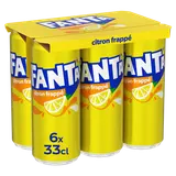 Soda Fanta Citron Frappé Canette - Pack 6x33cl