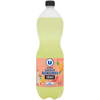 Boisson gazéifiée aromatisée agrumes avec édulcorant  1,5L