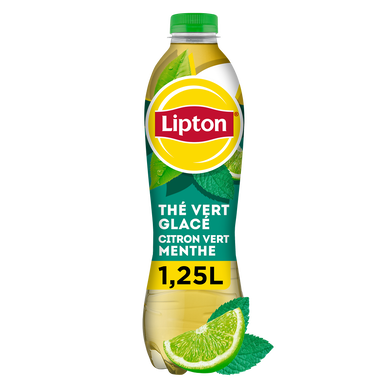 Boisson Thé Vert Glacé Citron Vert Menthe - LIPTON ICE TEA - Bouteille1,25L