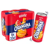 Soda à l'orange sanguine ORANGINA ROUGE - pack canettes 6x33cl
