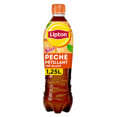 Boisson Thé Glacé Pétillant Pêche - LIPTON ICE TEA - Bouteille 1,25L