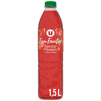 Boisson à base d'eau de source arômatisé au jus de Fraise  1,5L