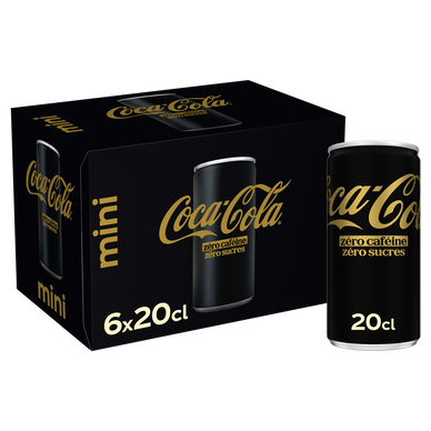Soda sans sucres sans caféine COCA-COLA - Pack mini canettes 6x20cl