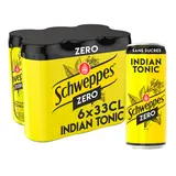 Soda Zero Indian Tonic SCHWEPPES - le pack de 6 canettes de 33cl